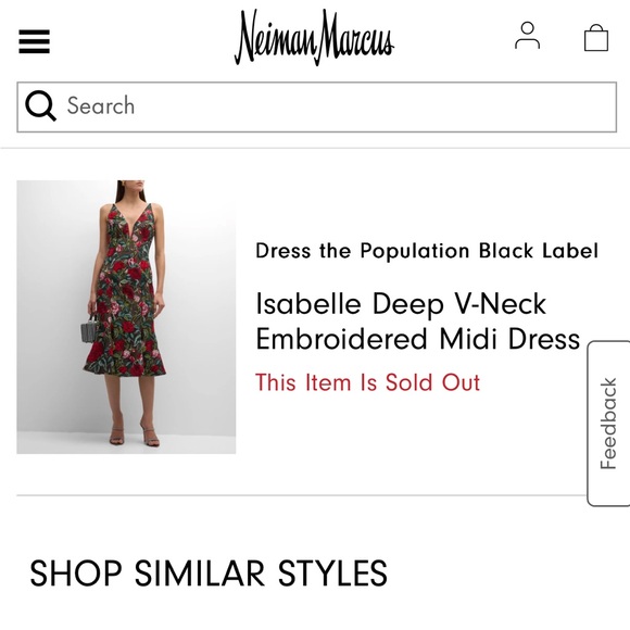 Dress the Population Isabelle Deep V-Neck Embroidered Midi Dress Size S - Picture 2 of 10